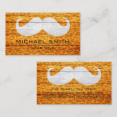 Mustache Leopard über Holztextur #3 Visitenkarte (Vorne/Hinten)