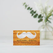 Mustache Leopard über Holztextur #3 Visitenkarte (Stehend Vorderseite)
