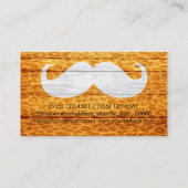 Mustache Leopard über Holztextur #3 Visitenkarte (Rückseite)