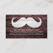Mustache Leopard über Holztextur #4 Visitenkarte (Rückseite)