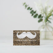Mustache Leopard über Holztextur #6 Visitenkarte (Stehend Vorderseite)