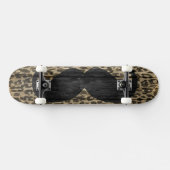 Mustache Leopard Vintag #6 Skateboard (Horizontal)