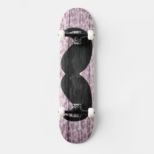 Mustache Leopard Wood Vintag #2 Skateboard (Vorderseite)