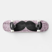 Mustache Leopard Wood Vintag #2 Skateboard (Horizontal)