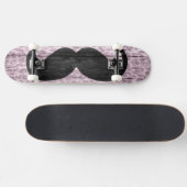 Mustache Leopard Wood Vintag #2 Skateboard (Horizontal)