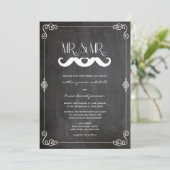 Mustache Liebe Vintage Hochzeit Einladung (Stehend Vorderseite)
