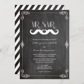 Mustache Liebe Vintage Hochzeit Einladung (Vorne/Hinten)