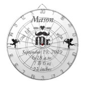 Mustache Lil Man Baby Boy Stats Dartscheibe (vorne)