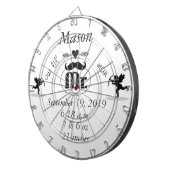 Mustache Lil Man Baby Boy Stats Dartscheibe (Vorderseite rechts)