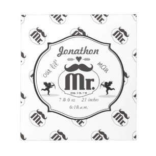 Mustache Lil Man Baby Boy Stats Notizblock