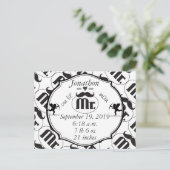 Mustache Lil Man Baby Boy Stats Postkarte (Stehend Vorderseite)