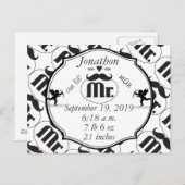 Mustache Lil Man Baby Boy Stats Postkarte (Vorne/Hinten)