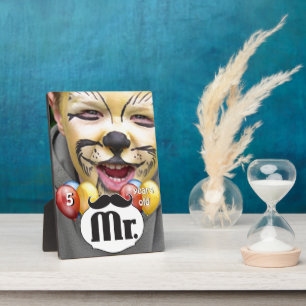 Mustache Lil Man Boy's Retro Birthday Fotoplatte