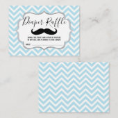 Mustache Lil' Man Diaper Raffle Ticket Blue Begleitkarte (Vorne/Hinten)