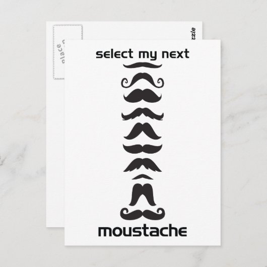 Mustache Line Up Postkarte (Vorne/Hinten)