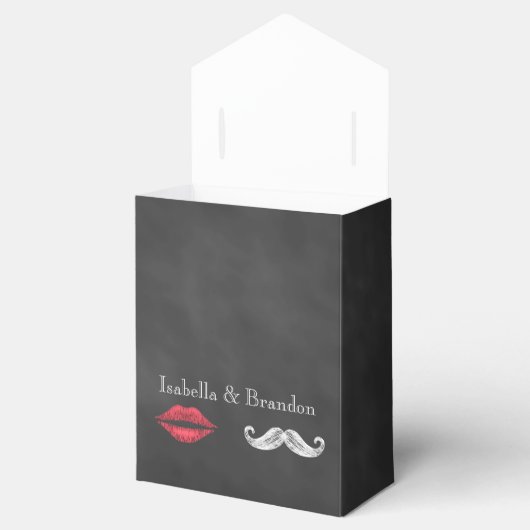 Mustache & Lips Gefälligkeitsbox Geschenkschachtel (Geöffnet)