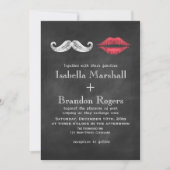Mustache & Lips Hochzeit Einladung (Vorderseite)