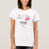 Mustache & Lips Mr. & Mrs. Anniversary T-Shirt (Vorderseite)