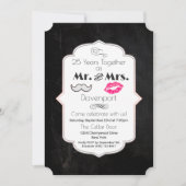 Mustache & Lips Mr. & Mrs. - Jahrestag Einladung (Vorderseite)