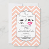 Mustache & Lips Mr. & Mrs. - Jahrestag Einladung (Vorderseite)