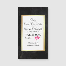 Mustache & Lips Mr. & Mrs Save the Date