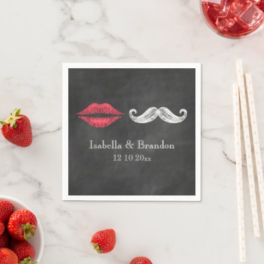 Mustache & Lips Napkin Serviette (Beispiel)