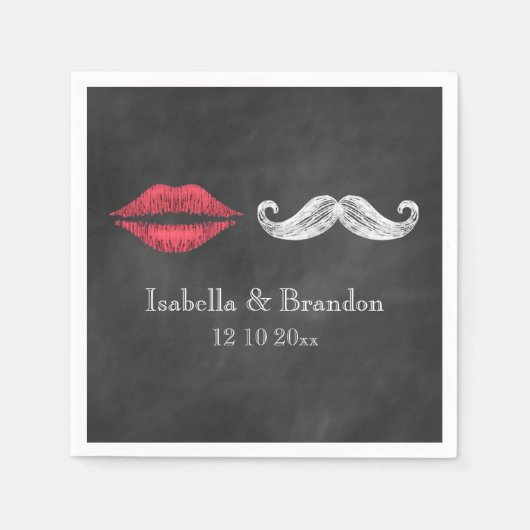 Mustache & Lips Napkin Serviette (Vorderseite)