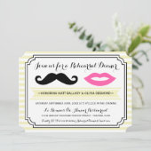 Mustache & Lips Probe Abendessen Einladung (Stehend Vorderseite)