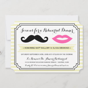 Mustache & Lips Probe Abendessen Einladung