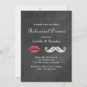 Mustache & Lips Probe Abendessen Einladung (Vorderseite)