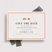 Mustache & Lips Quirky Wedding Save the Date