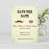 Mustache & Lips Rett-the-date Save The Date (Stehend Vorderseite)