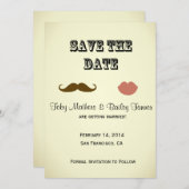 Mustache & Lips Rett-the-date Save The Date (Vorne/Hinten)