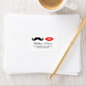 Mustache & Lips Wedding Address Labels Adressaufkleber (Insitu)