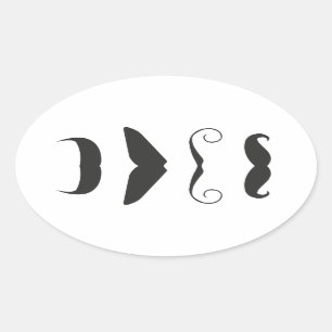 Mustache Liste - Wählen Sie Ihre Waffe aus!! Ovaler Aufkleber