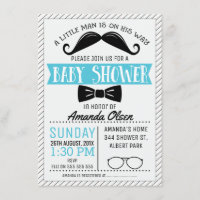 Mustache Little Gentleman Baby Dusche Einladung