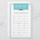 Mustache / Little Man Baby Shower ABCs Spiel (Vorne/Hinten)