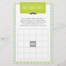 Mustache / Little Man Baby Shower Bingo Game Card Briefpapier