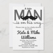 Mustache Little Man Baby Shower Einladung (Vorderseite)