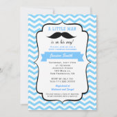 Mustache Little Man Babydusche Einladung (Vorderseite)