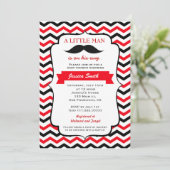 Mustache Little Man Babydusche Einladung (Stehend Vorderseite)