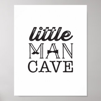 Mustache Little Man Cave Boy Baby Kinderzimmer Art Poster