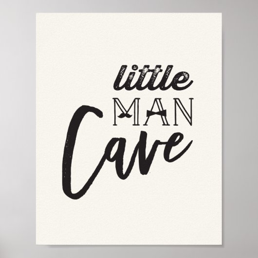 Mustache Little Man Cave Boy Baby Kinderzimmer Art Poster (Vorne)