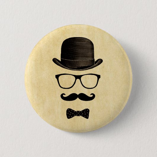 Mustache Man Button (Vorderseite)