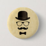 Mustache Man Button<br><div class="desc">Ein Vintages Design mit dem beliebten Schnurrbart!</div>