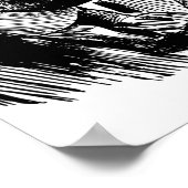 Mustache Man trinkt Kaffee Retro Art Poster (Ecke)