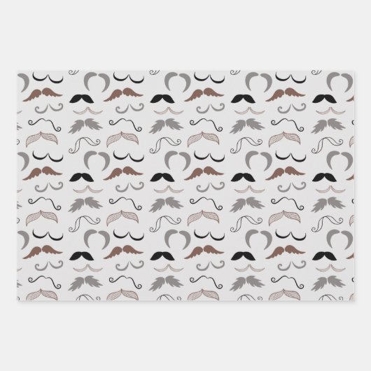 Mustache Mania Geschenkpapier Set (Vorderseite 2)