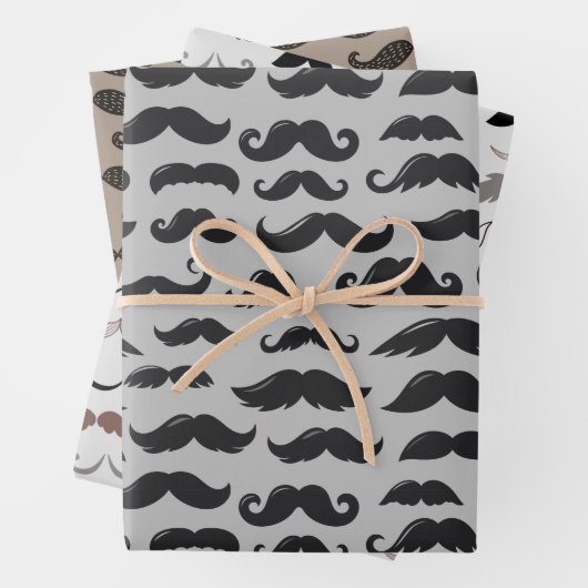 Mustache Mania Geschenkpapier Set (Beispiel)