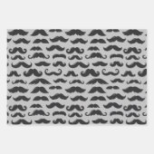 Mustache Mania Geschenkpapier Set (Vorderseite)