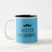 Mustache Mister Wonderful Zweifarbige Tasse (Links)